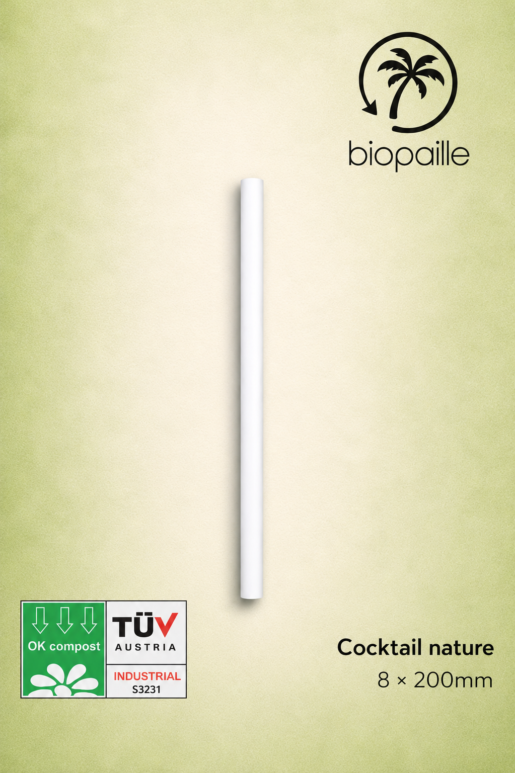 Pailles Cocktail Nature (prix pour un carton de 5 000 pailles)
