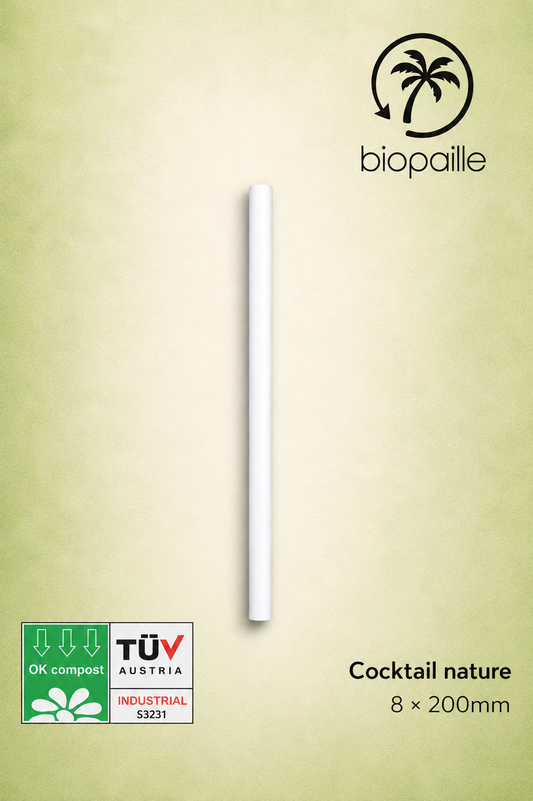 Pailles Cocktail Nature (prix pour un carton de 5 000 pailles)